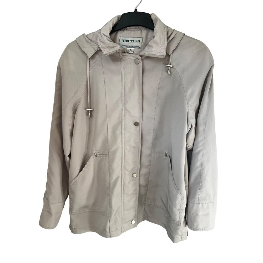 Fitz-Wright Beige Hooded Jacket M Polyester & Nyl… - image 1